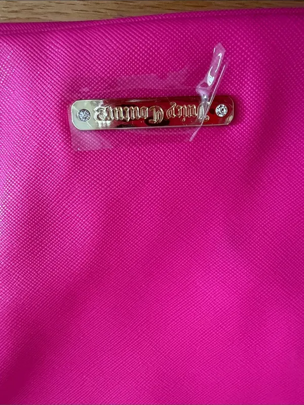 NWT - Juicy Couture - Hot Pink Tote with Black and White Stripe Sides - Image 2