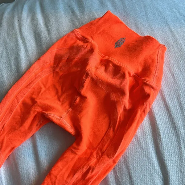 FREE PEOPLE MOVEMENT NEON ORANGE FULL‎ LENGTH WORKOUT LEGGINGS Size XS - Image 5