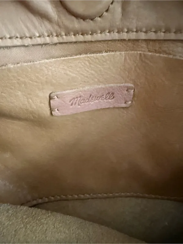 Madewell Cow Leather Crossbody Purse Brown Tan Magnetic Closure Pocket Handles - Image 7