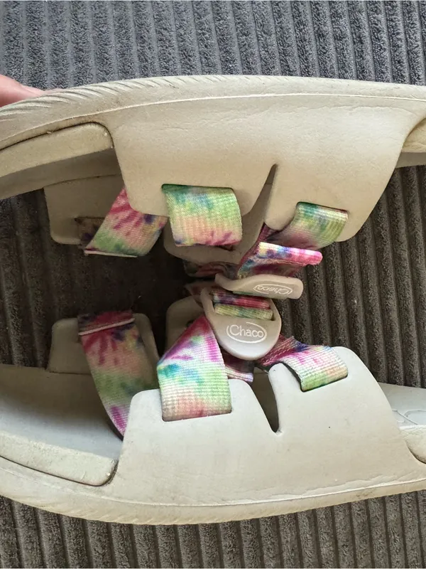 Chacos Women’s Size 10 Chillos Slide Sandals Light Tiedye Strappy - Image 3