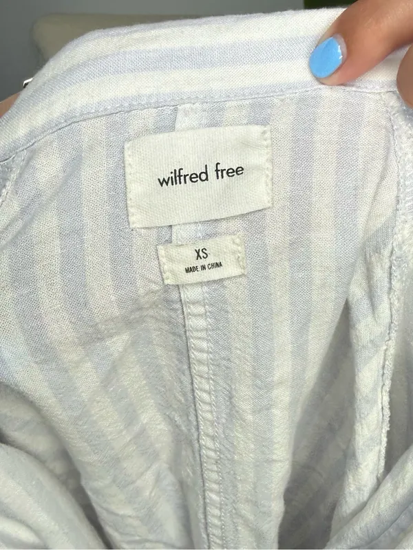 Wilfred Free Aritzia Boyfriend Linen Shirt Size XS - Image 7