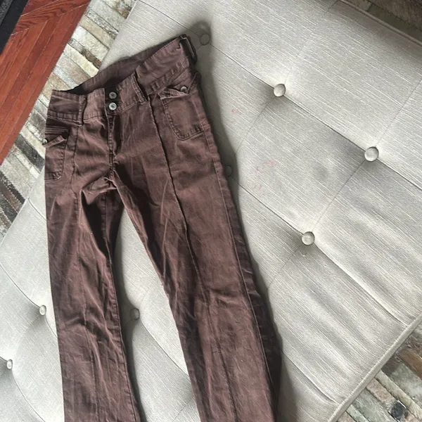 J Galt Brandy Melville Brown Flare Pants Size Small - Image 2