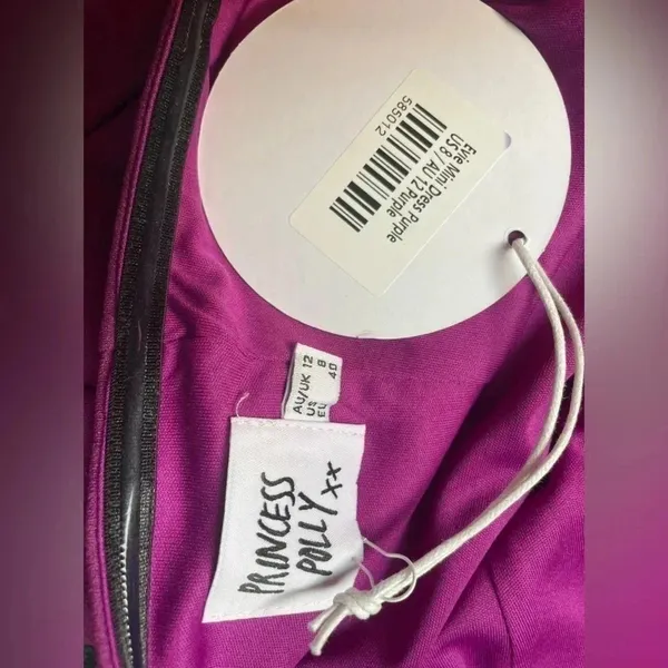 PRINCESS POLLY‎ "Evie" Purple Strapless Mini Dress ~ NWT Size 8 0271 - Image 4