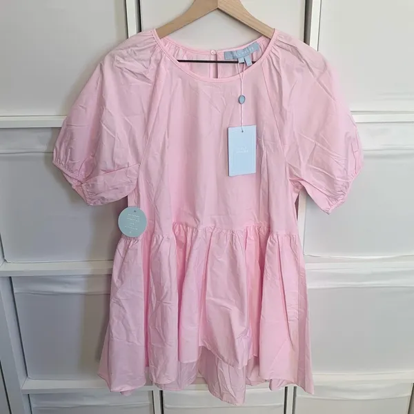 Hill House Francesca Puff Sleeve Top in Pink - Image 5