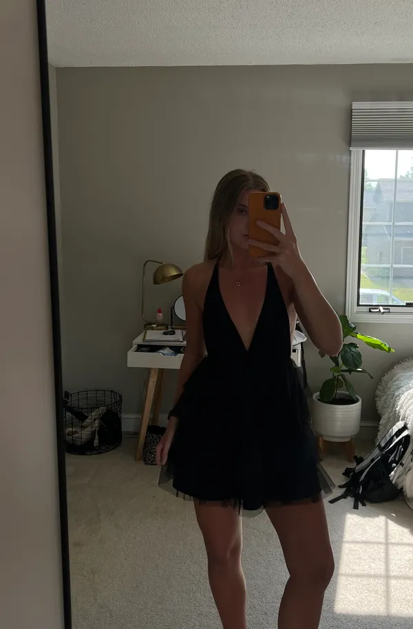 Lucy in the Sky Black Ruffle dress - Image 2
