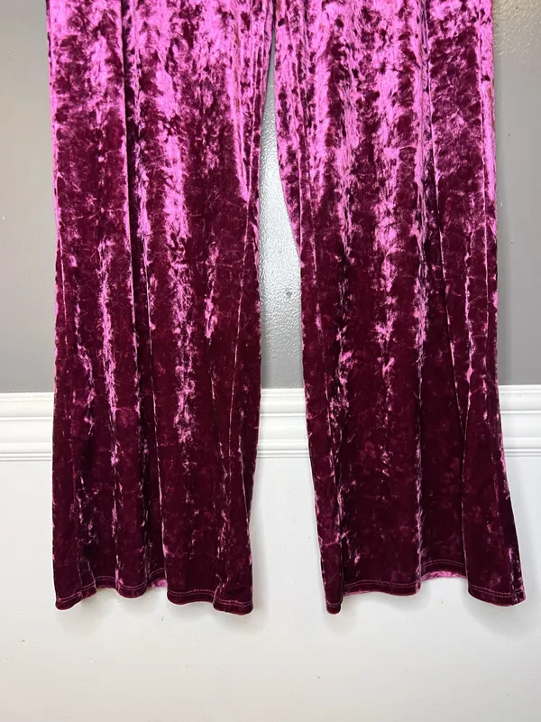Stars Above Pants Womens Medium Pink Crushed Velour Lounge Drawstring Pockets - Image 3