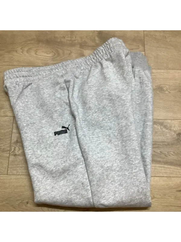 Puma Size XL ESS Logo Light Heather Grey Fleece Jogger Sweatpants. New With Tags - Image 8