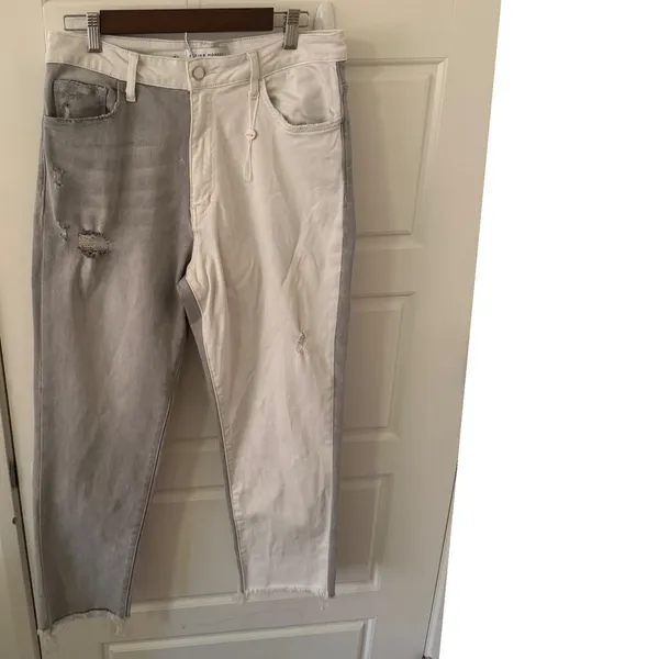 NEW Bohme sz 30 Women Flying Monkey Two Tone Cropped Colorblock Jeans Streetwear - Image 3