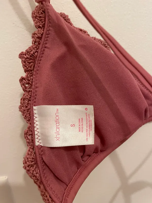 Pink Crochet Bikini Top - Image 3