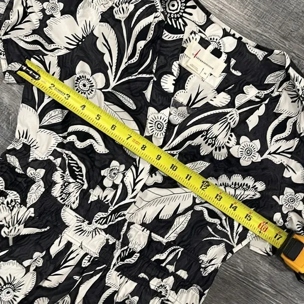 Anthropologie NWOT Somerset Blouse tropical black white floral top - XS - Image 12