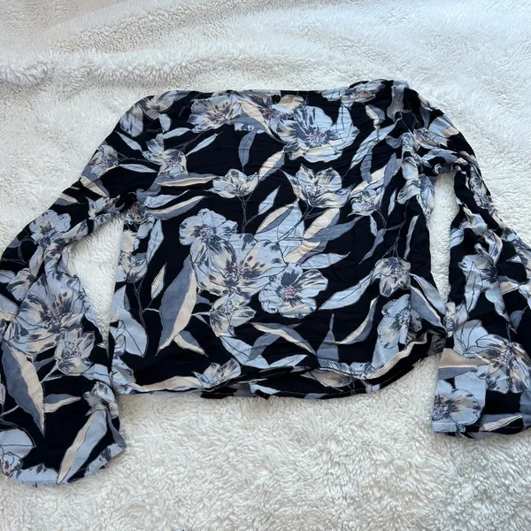Billabong Multicolor Floral Button Up Long Sleeve L Boho Indie Festival Summer - Image 2