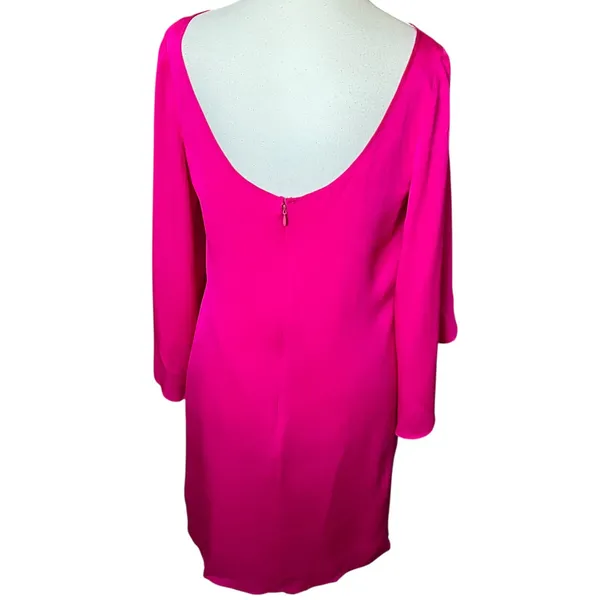 Milly Women's Mini Dress‎ Size 6 Pink Flutter Sleeve Cocktail Party Silk Blend - Image 6