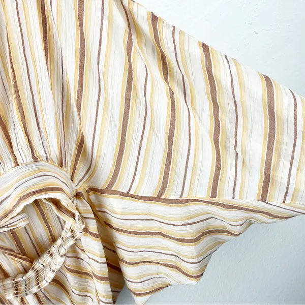BY ANTHROPOLOGIE 100% Cotton Striped Tie-Front Blouse Size Small Boho Casual - Image 7