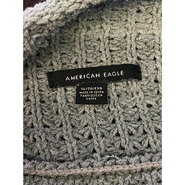 American Eagle Outfitters Sweater Womens XL Gray Waffle Knit Mock Neck Pullover - Image 7
