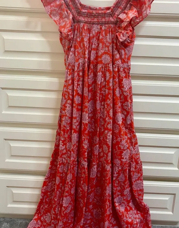 Free People Women's Bonita Floral Print Flutter Sleeve Midi Dress - Image 4