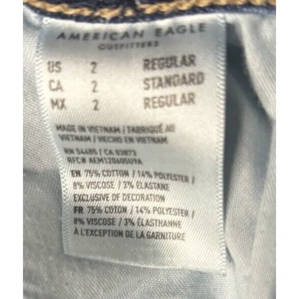American Eagle Next Level Stretch Jeans, Women's Size 2,‎ Blue Denim - Image 5