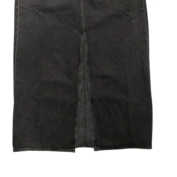 NEW Agolde Leif Front Slit Denim Maxi Skirt Spider Black Size 32 Casual $238 - Image 4