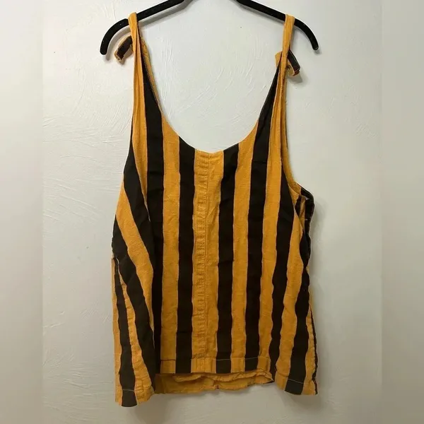 Urban Outfitters Sleeveless Top Size Medium Striped Orange Black - Image 2