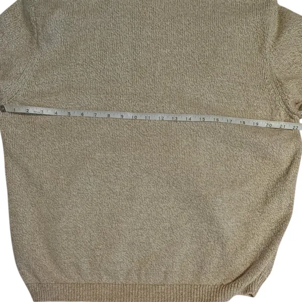 Alfred Dunner Vintage Winter Embroidered Cardigan Sweater Tan XL Ramie Cotton - Image 5