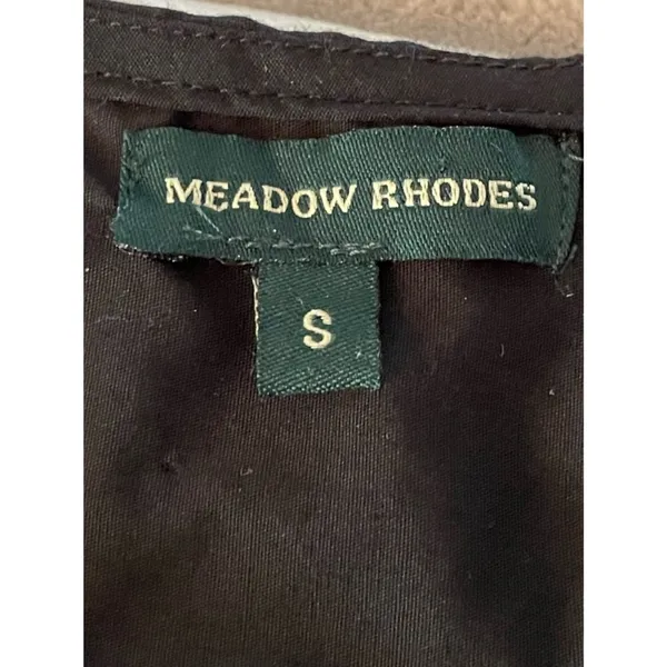 Meadow Rhodes Black Midi Dress Puff Sleeve Boho Cottagecore Prairie Coastal S - Image 4