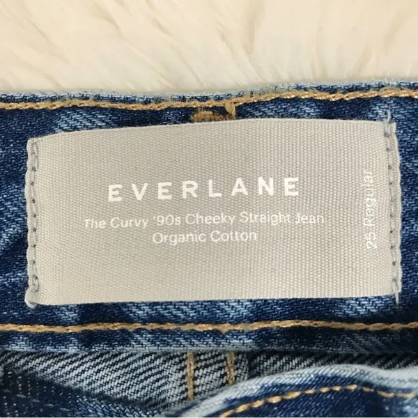 New EVERLANE The Curvy 90s Cheeky Straight‎ Jean Button Fly Organic Cotton Sz 25 - Image 8