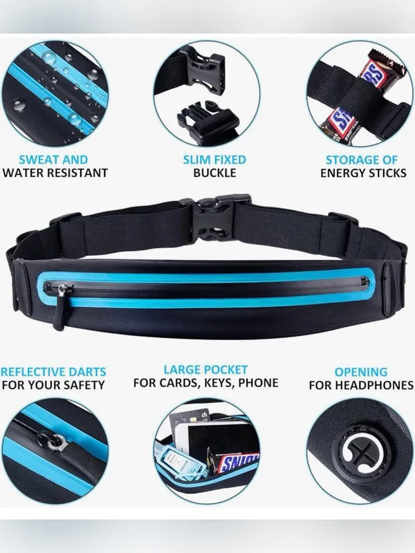 FILOTO running belt fanny pack adjustable unisex reflective waterproof - Image 9