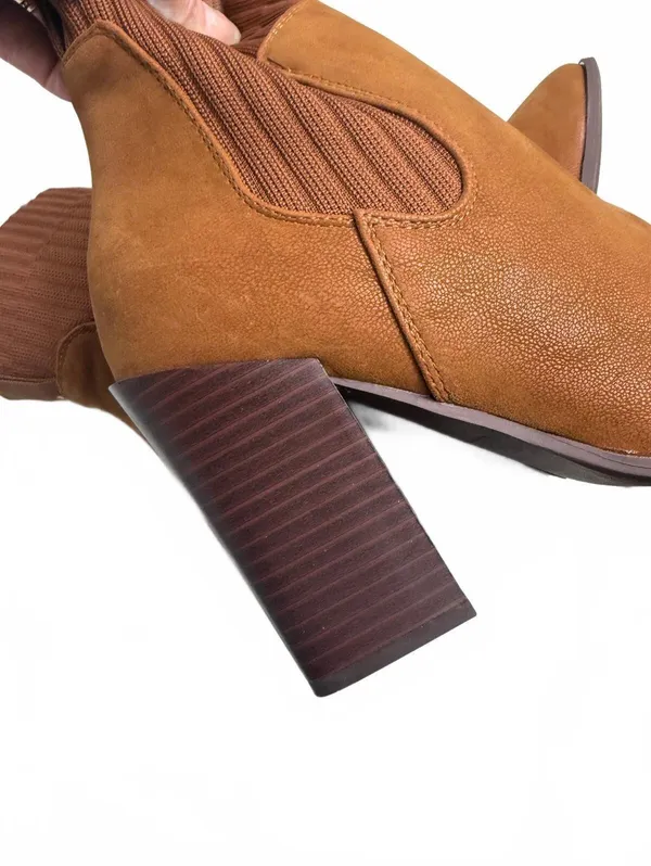 New Journey Adalia Cognac Brown Ankle Boots Size 7 - Image 5