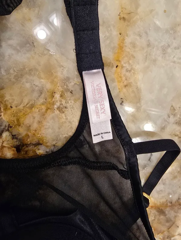 Victoria's Secret Very Sexy Babydoll Mesh Lingerie Chemise Black L - Image 5