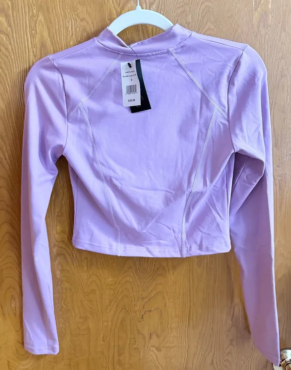 allure purple long sleeve crop shirt - Image 2