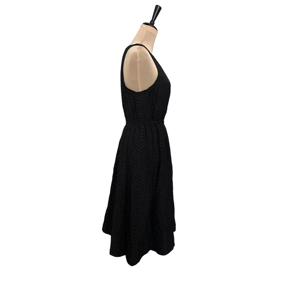 Maeve by Anthropologie Black Textured Cutout Midi Dress Size M - Image 4