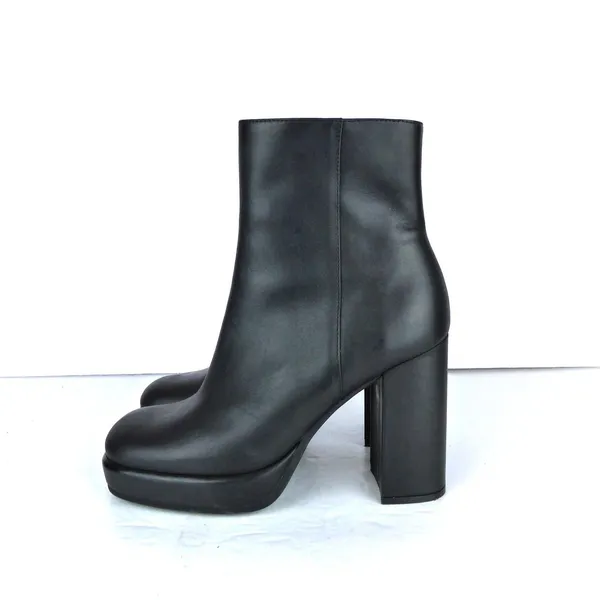 Jeffrey Campbell Spaced Booties Women 7.5 Black Leather Platform Block Heel Goth - Image 4