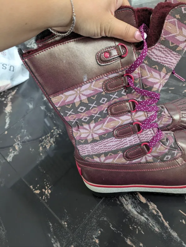 UGG Australia Baroness Fair Isle / Nordic Duck Boots In Burgundy & Sugar Plum - Image 5