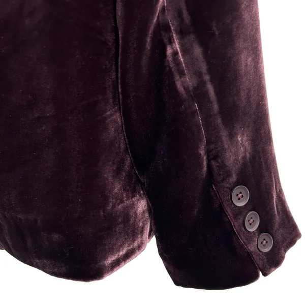 Sundance Plum Silk Blend Velvet Blazer Jacket Sz 4 Petite Notch Lapel Workwear‎ - Image 5