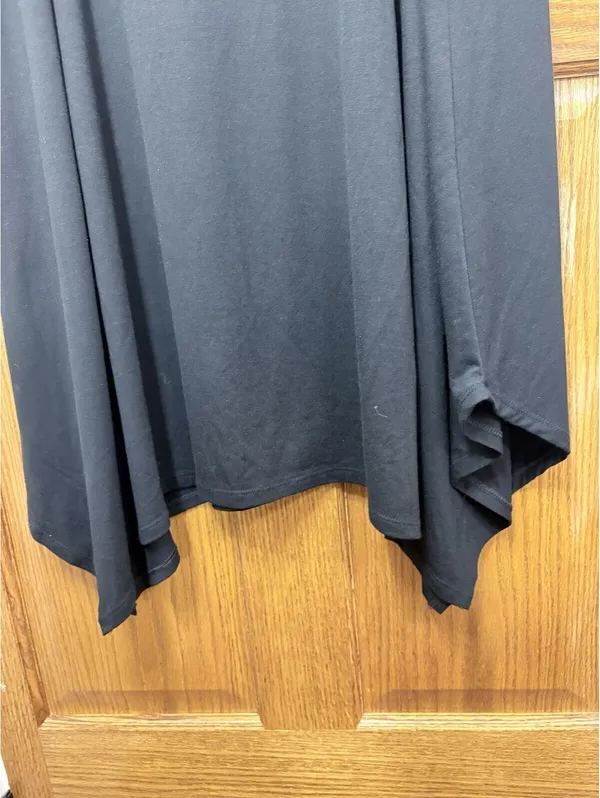 Faded Glory Women’s XXL 2X Black Asymmetrical Pull-On Maxi Skirt Stretch Knit - Image 2