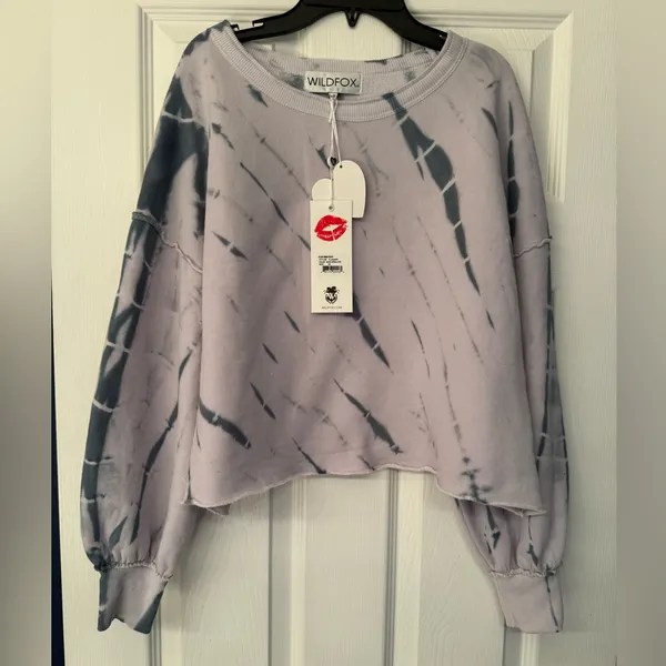 Wildfox Olivia Muse Spiral Dye Women’s Lavender & Blue Sweatshirt Size XS - Image 6
