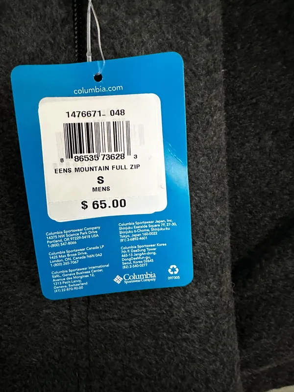 Columbia Men’s Steens Mountain 2.0 Zip Fleece Jacket Charcoal Heather Size SMALL - Image 3