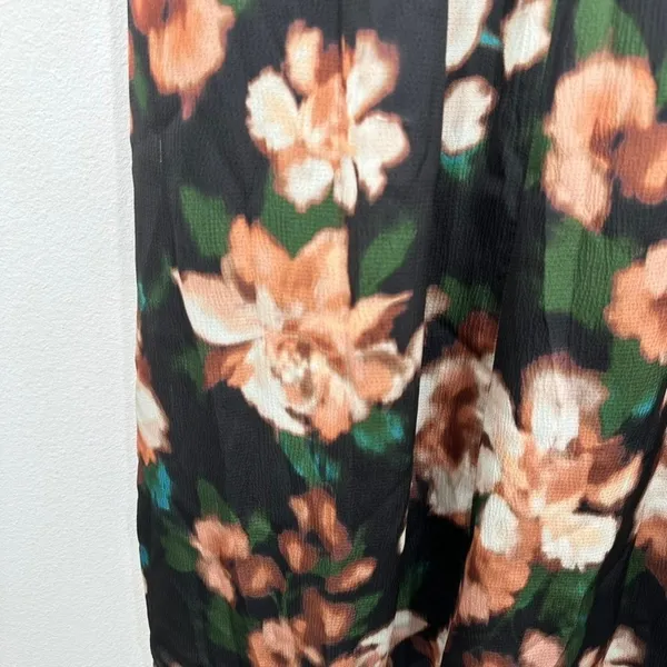Julia Jordan Size 12 Dark Floral Midi Dress Short Sleeve Fall Wedding Guest Chic - Image 12