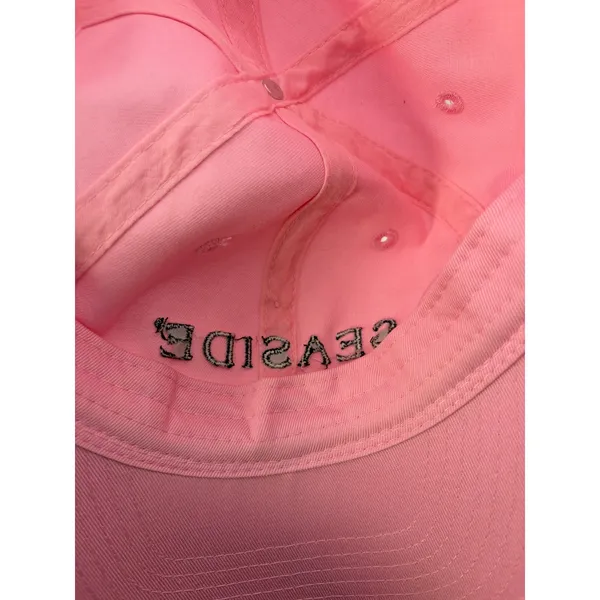 Seaside Blossom Unisex Hat Baseball Cap Women OS Pink Embroidered Logo Hat - Image 4