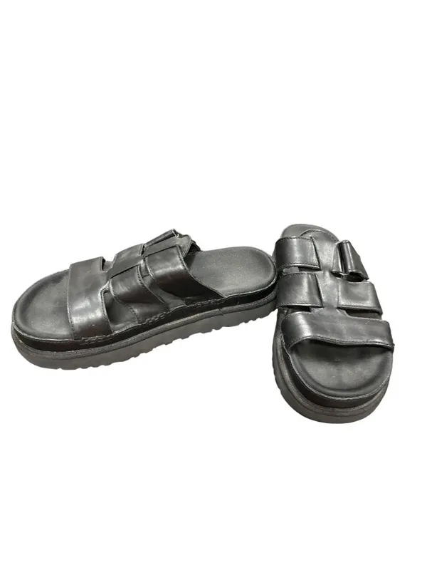 Ugg Golderstar 1154652 wms black leather platform slides sandals sz 9 SKU 10-710 - Image 2