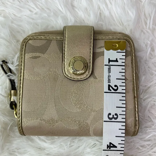 COACH Gold Signature Canvas Wallet - Image 11