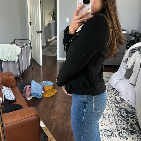NWT Black Suede Moto Jacket Size M - Image 7
