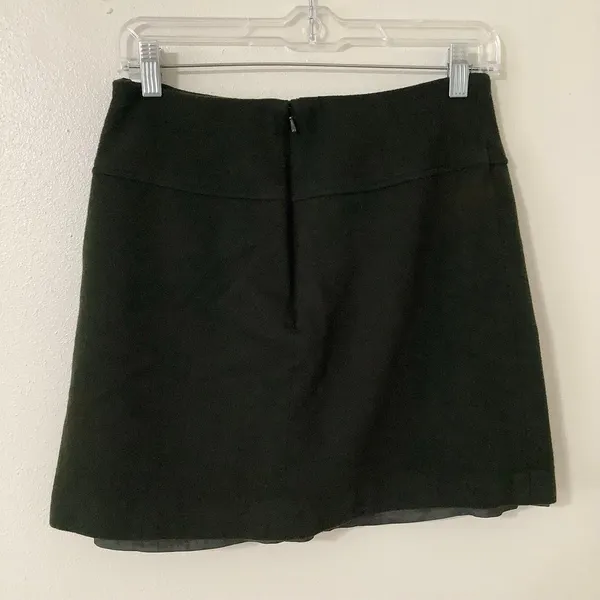 Banana Republic Wool Blend Mini Skirt Size 6 Green Old Money Dark Academia Retro - Image 2