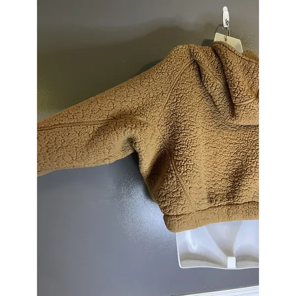 Wild Fable Jacket Womens M/L Brown Sherpa Fleece Hooded Full Zip Pockets Teddy - Image 6