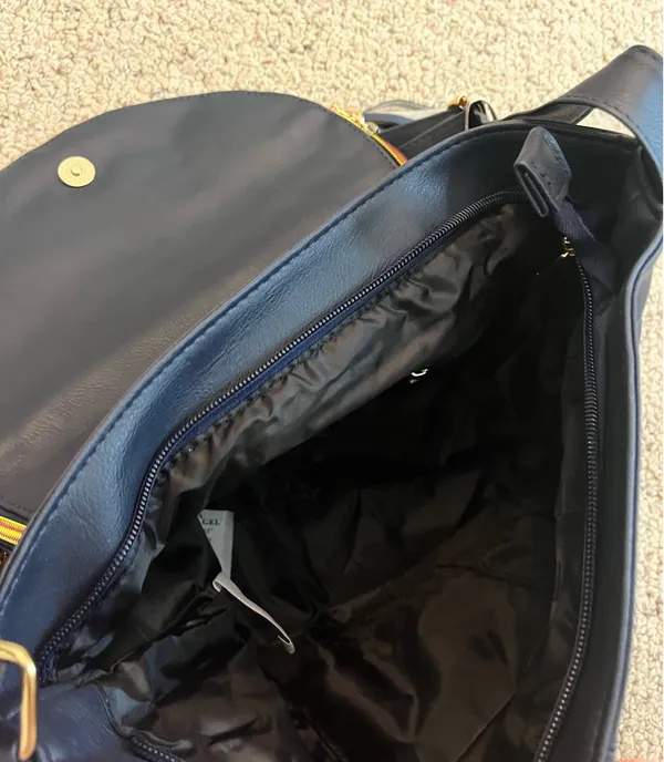 Shoulder bag leather Blue - Image 4