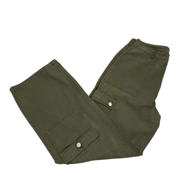 SHEIN Cargo Wide Leg Loose Utility Baggy Rugged Chore Army Green Pants Size 30 - Image 6