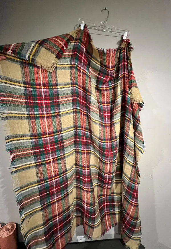 Plaid Blanket Scarf Multiple - Image 4