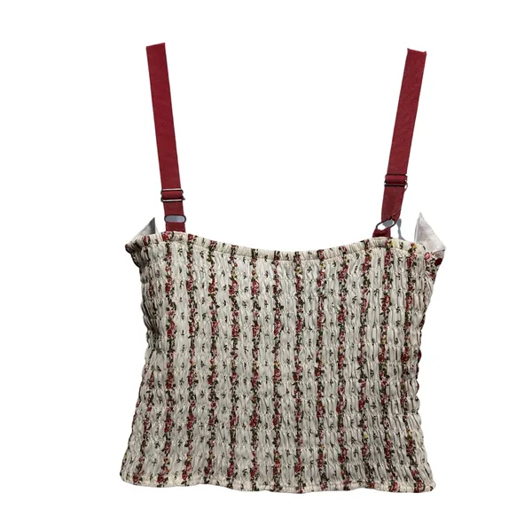 Sienna Sky Womens Corset Cami L Ivory Floral Ribbon Trim‎ Coquette Y2K Bustier - Image 2