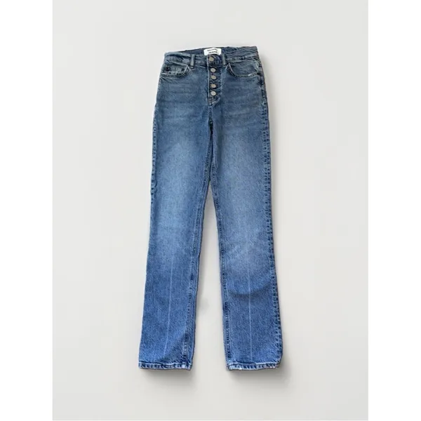 Reformation Liza Button Fly High Rise Straight Jeans Malta Medium Wash Size 23 - Image 5