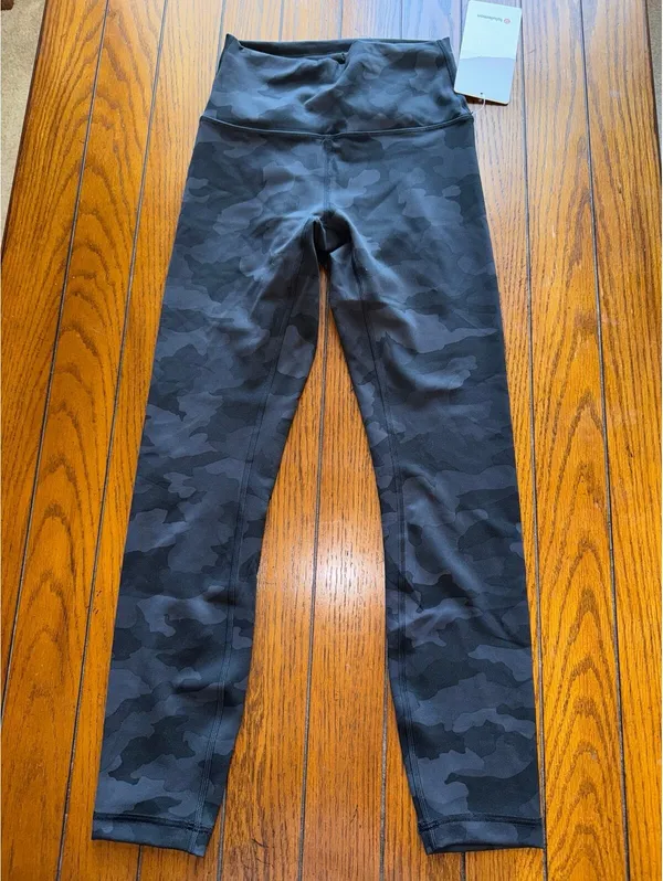 Lululemon Wunder Train High Rise 25” Heritage Camo Deep Coal Black Size 4 NWT - Image 3