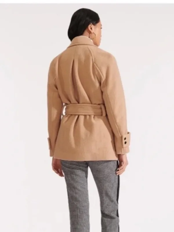 Veronica Beard Bjorn Belted Wool Coat Camel Tan Medium - Image 13